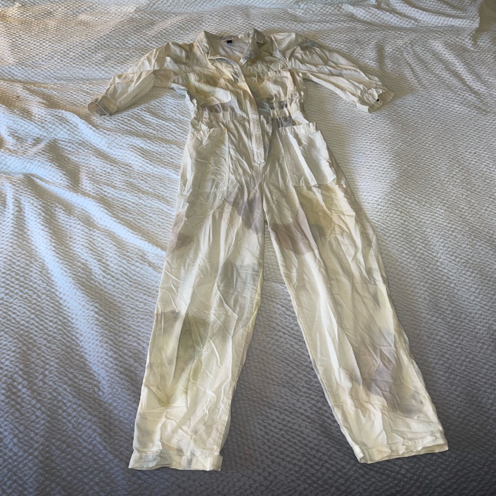 Eclectic Mid Arm Sleeve Colorful Splatter Jumpsuit Universal Thread Size 2